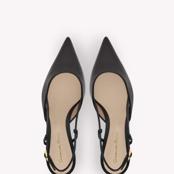 Gianvito Rossi Ascent 55 Black Leather Slingbacks, size 38 - Picture 3 of 9